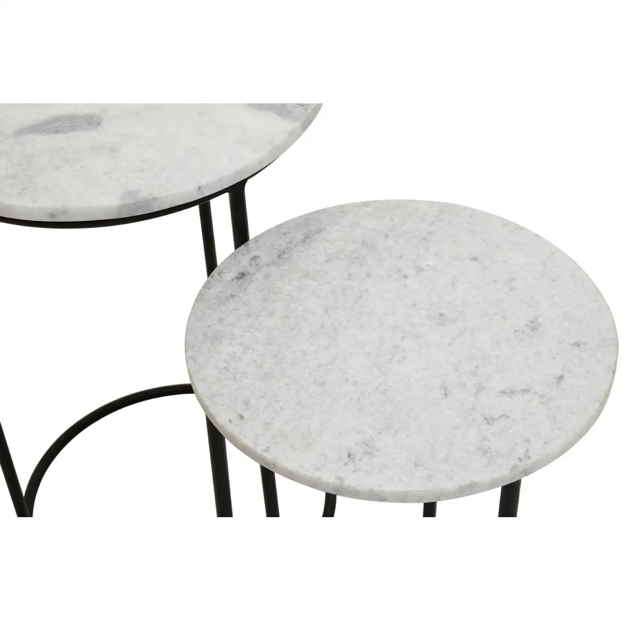Mandoli Marble Top Nest Of 2 Side Tables In White