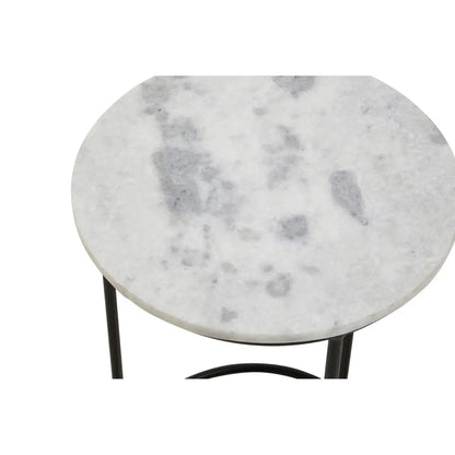 Mandoli Marble Top Nest Of 2 Side Tables In White