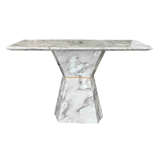 Spezia Rectangular Marble Console Table In Grey