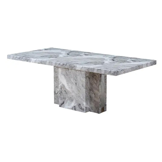 Saronno Rectangular Marble Dining Table In Grey
