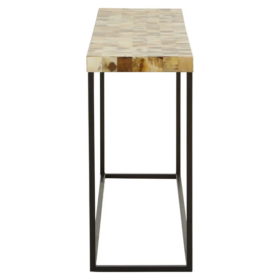 Obra Mother Of Pearl Wooden Console Table In Cream