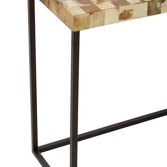 Obra Mother Of Pearl Wooden Console Table In Cream