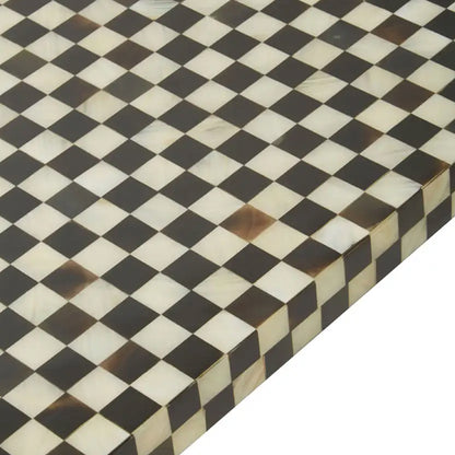 Obra Mother Of Pearl Wooden Coffee Table In Black And White