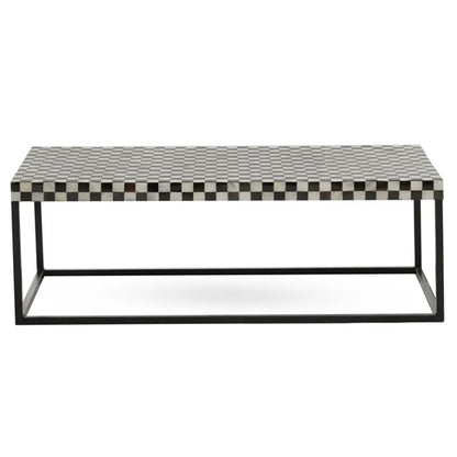 Obra Mother Of Pearl Wooden Coffee Table In Black And White