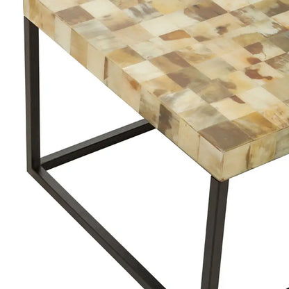 Obra Mother Of Pearl Rectangle Wooden Coffee Table In Cream