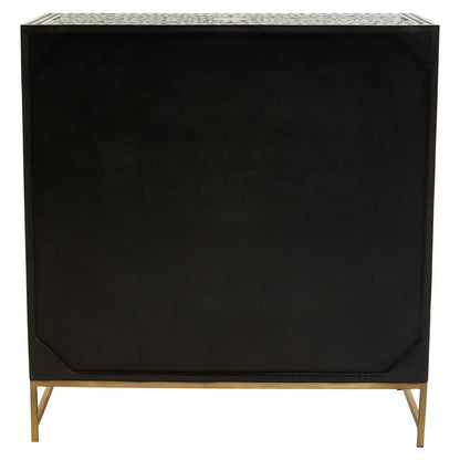 Fusion Wooden Chest Of 3 Drawers In Grey And Bone Inlay