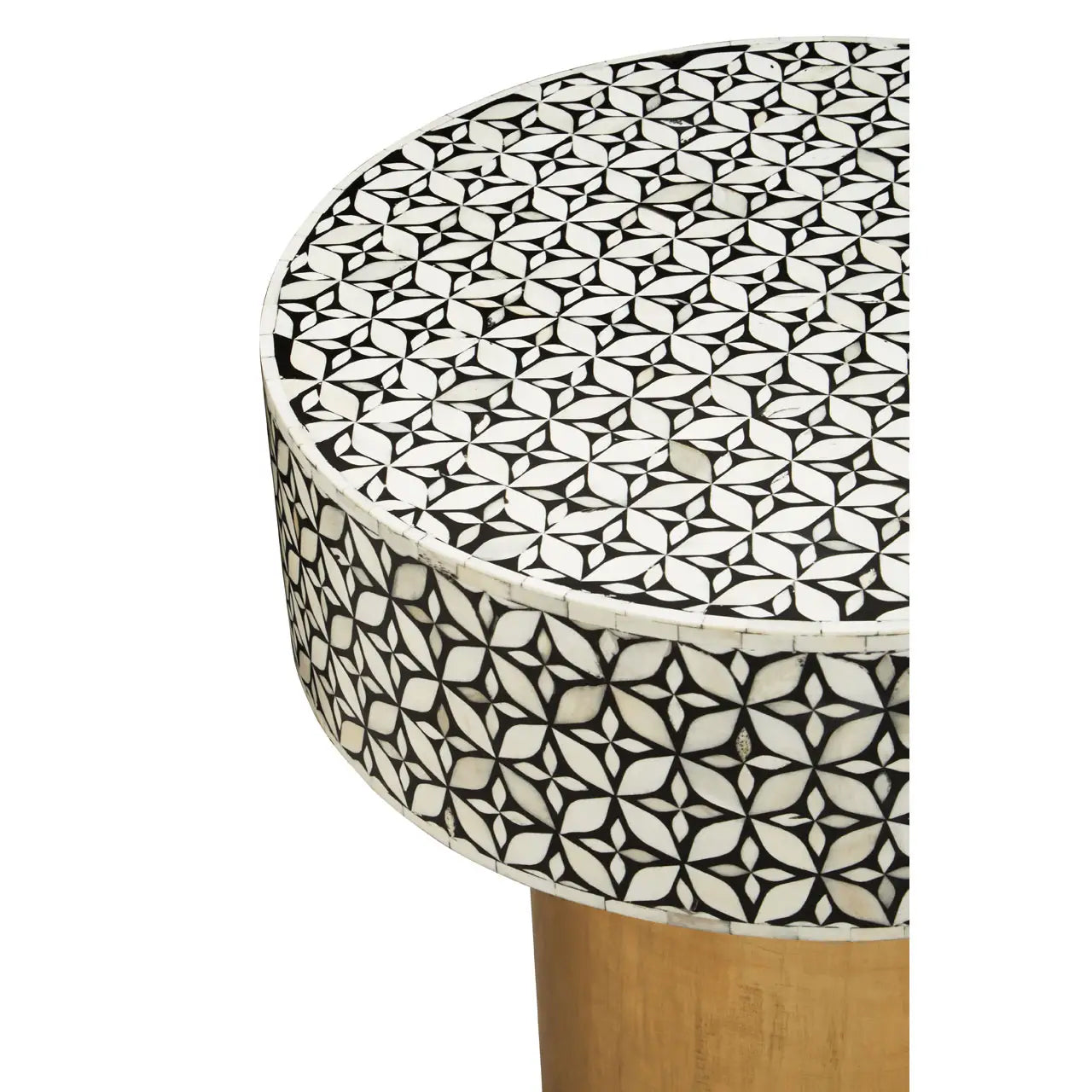 Fusion Round Side Table With Gold Luxe Base
