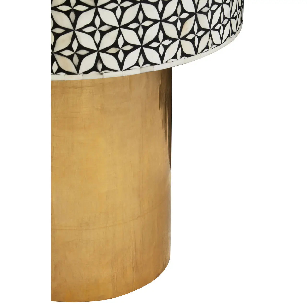 Fusion Round Side Table With Gold Luxe Base