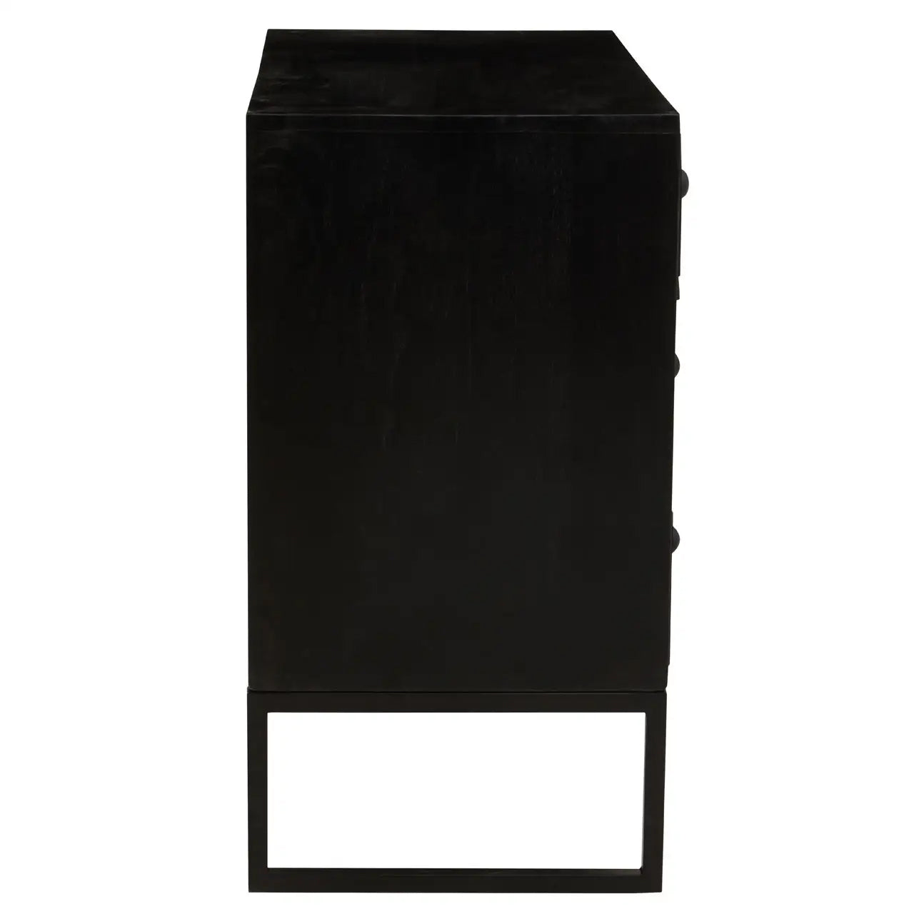 Fusion Wooden Chest Of 3 Drawers In Black And Bone Inlay