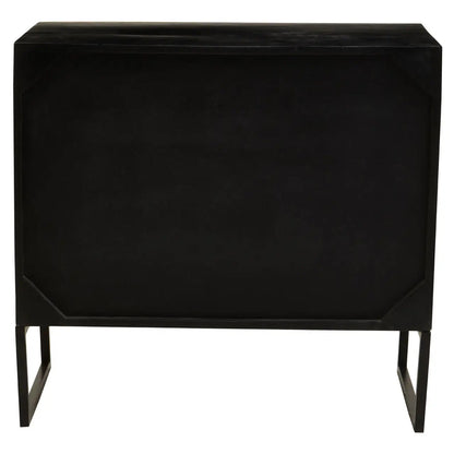 Fusion Wooden Chest Of 3 Drawers In Black And Bone Inlay