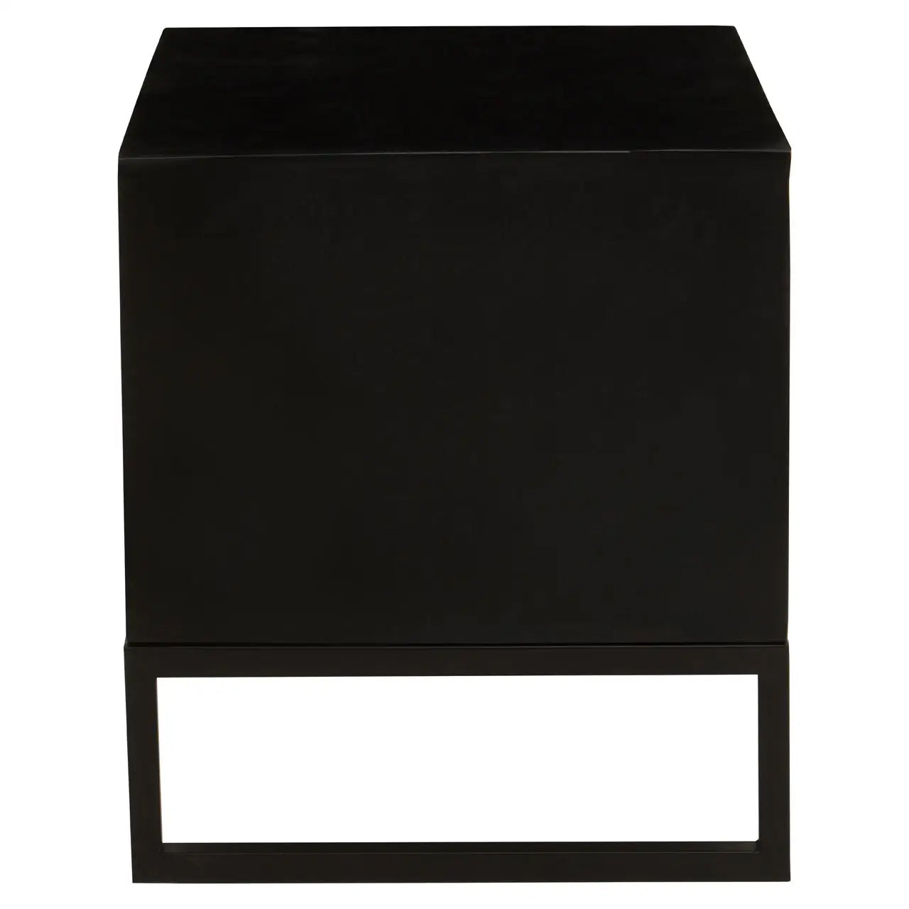 Fusion Wooden Side Table With 2 Drawers With Black Frame