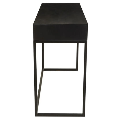 Fusion Wooden Console Table With 2 Drawers With Black Frame