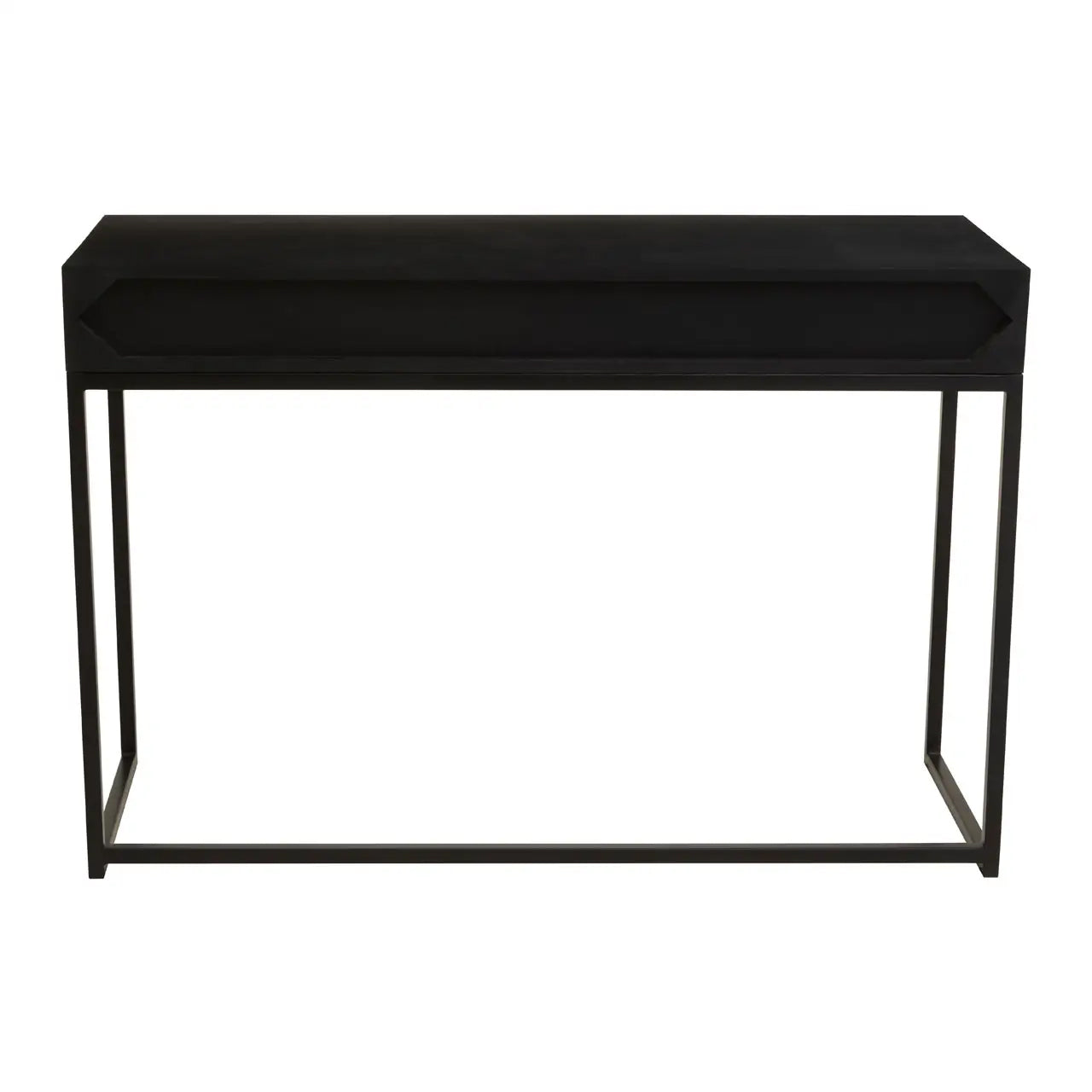 Fusion Wooden Console Table With 2 Drawers With Black Frame