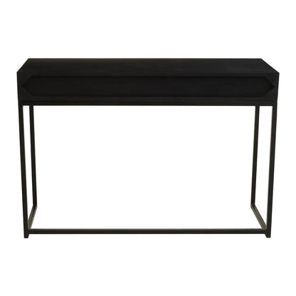 Fusion Wooden Console Table With 2 Drawers With Black Frame