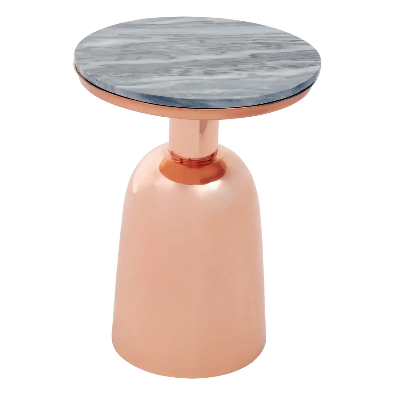 Amira Black Marble Top Side Table With Copper Base