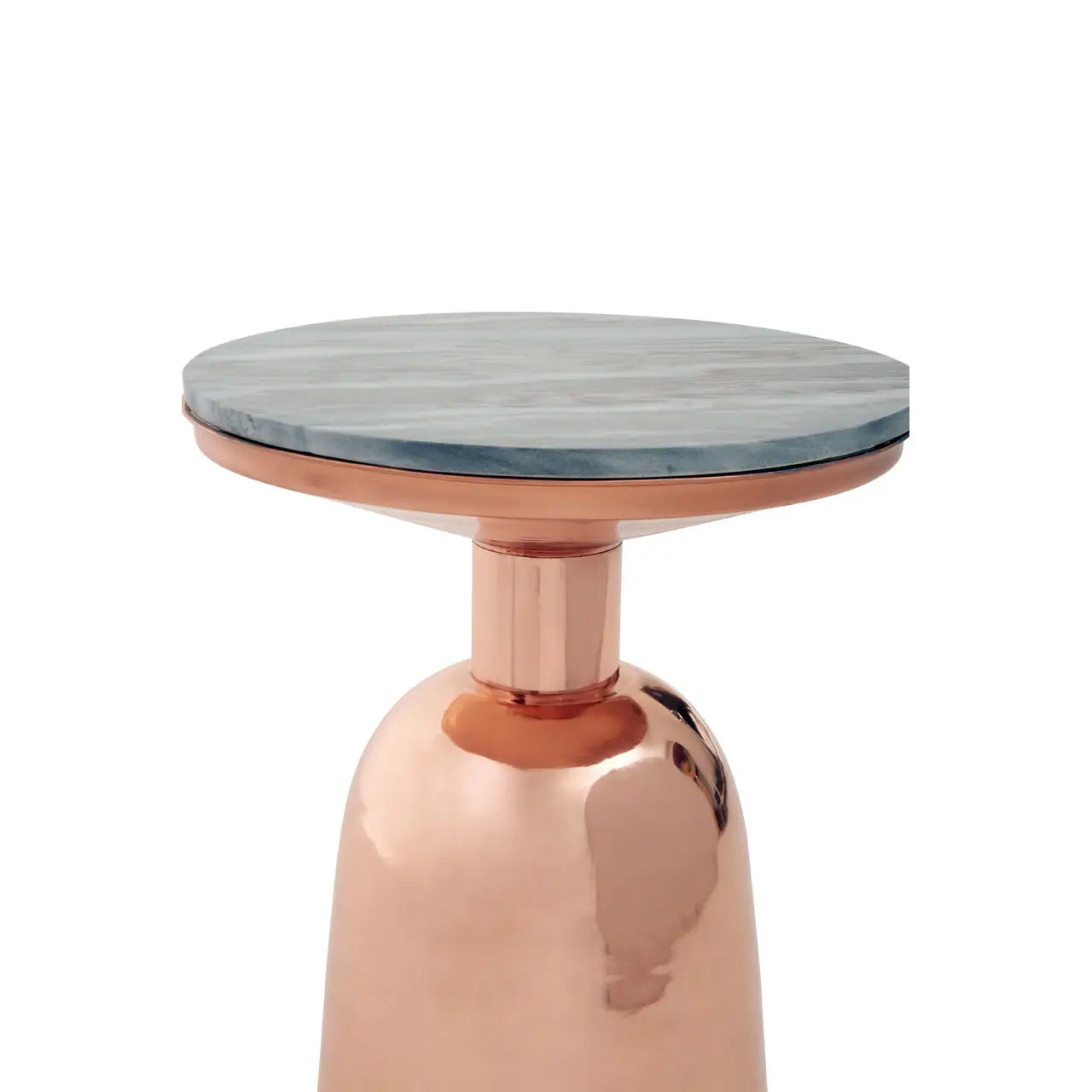 Amira Black Marble Top Side Table With Copper Base