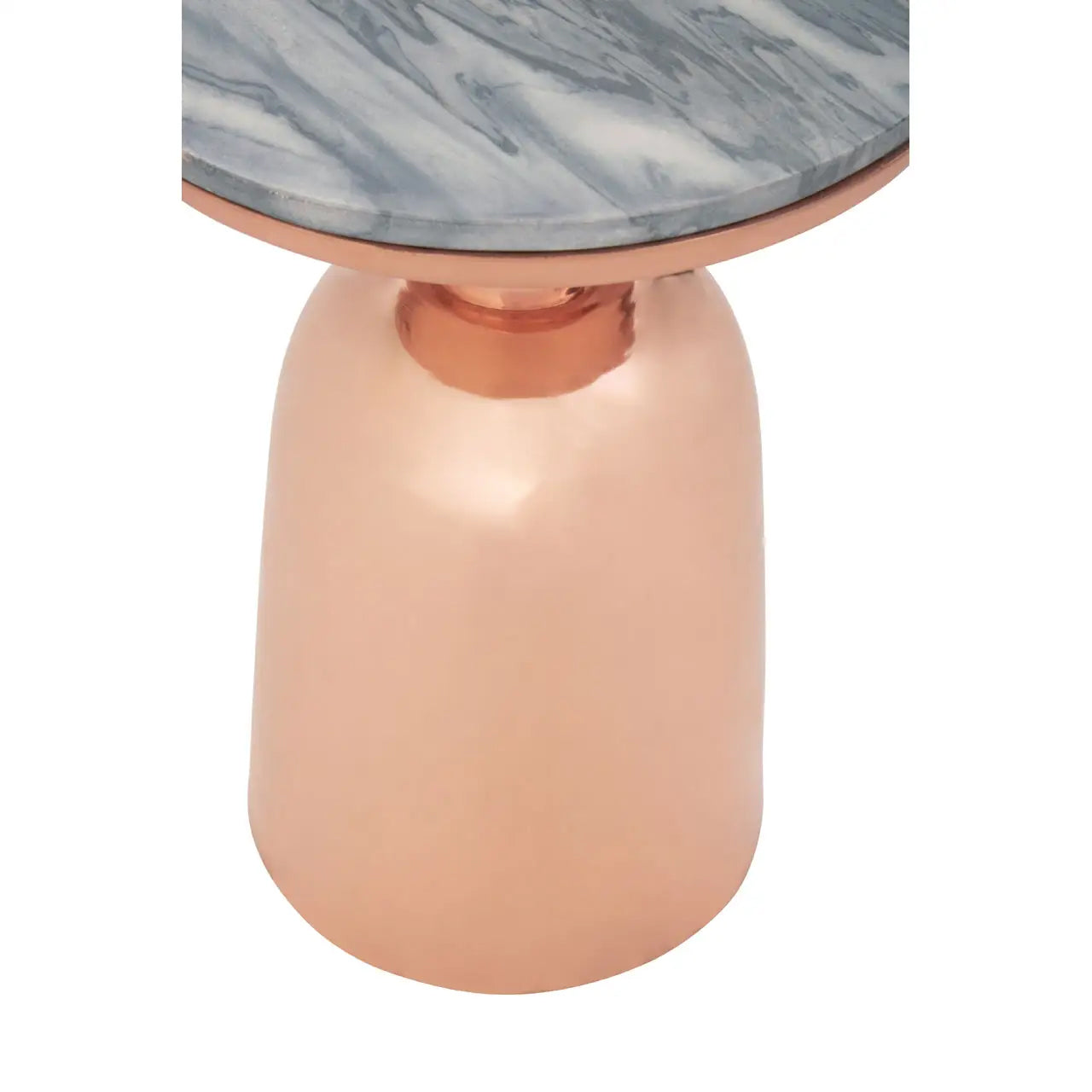 Amira Black Marble Top Side Table With Copper Base