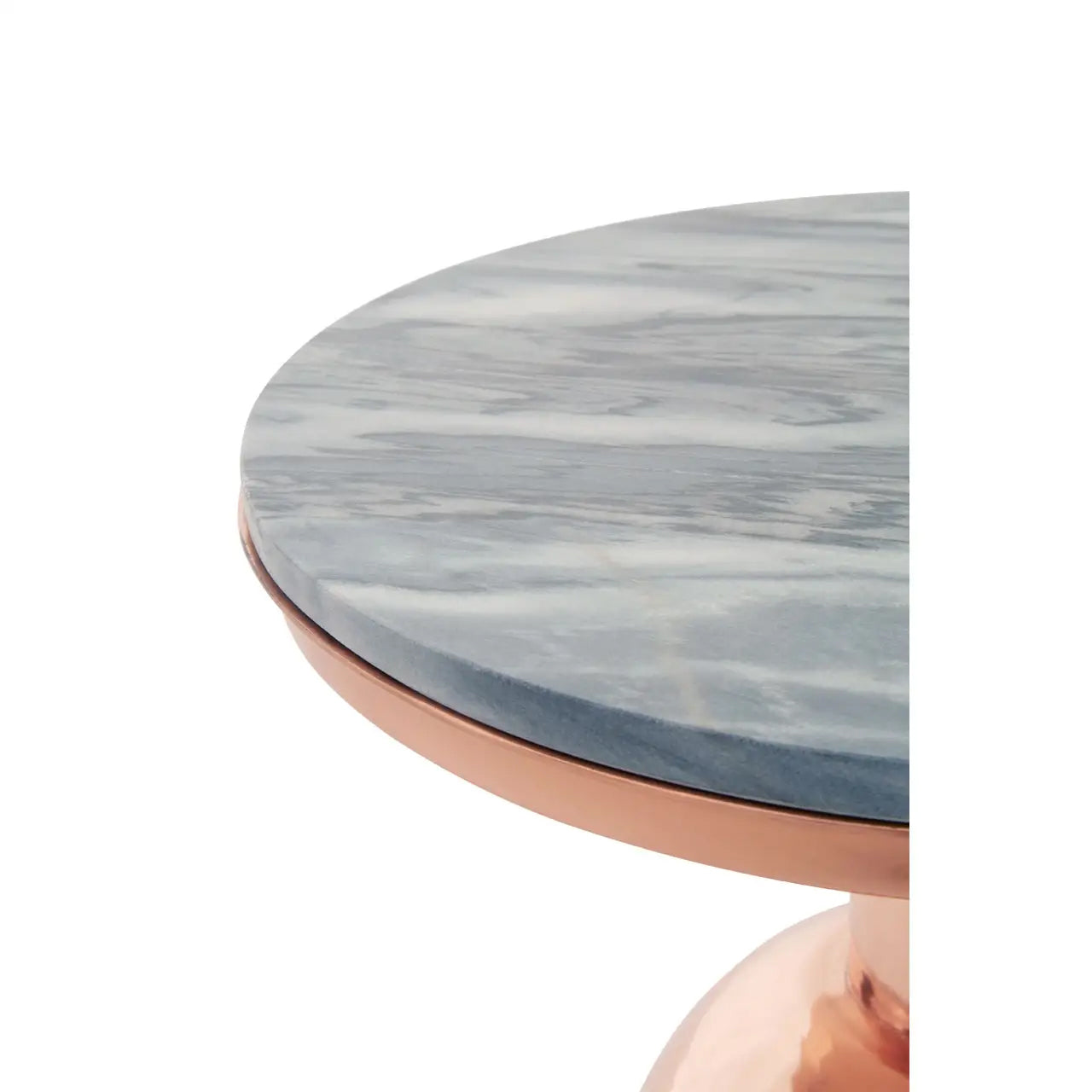 Amira Black Marble Top Side Table With Copper Base