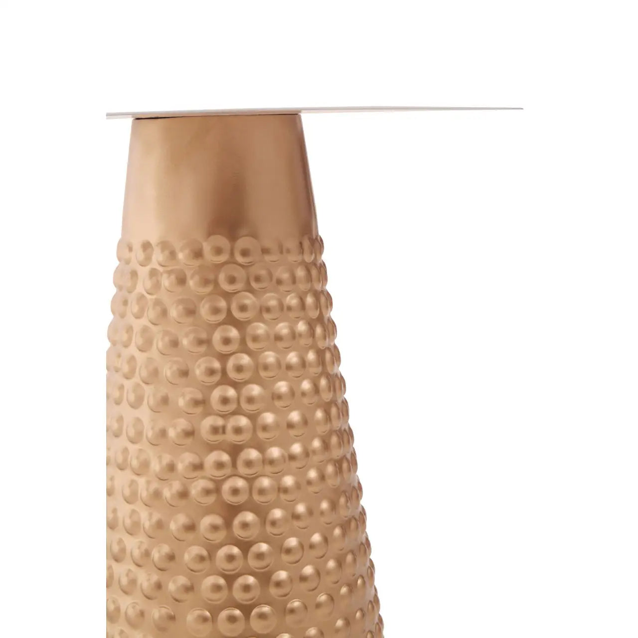 Amira Round White Top Side Table With Gold Base