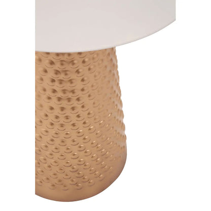 Amira Round White Top Side Table With Gold Base