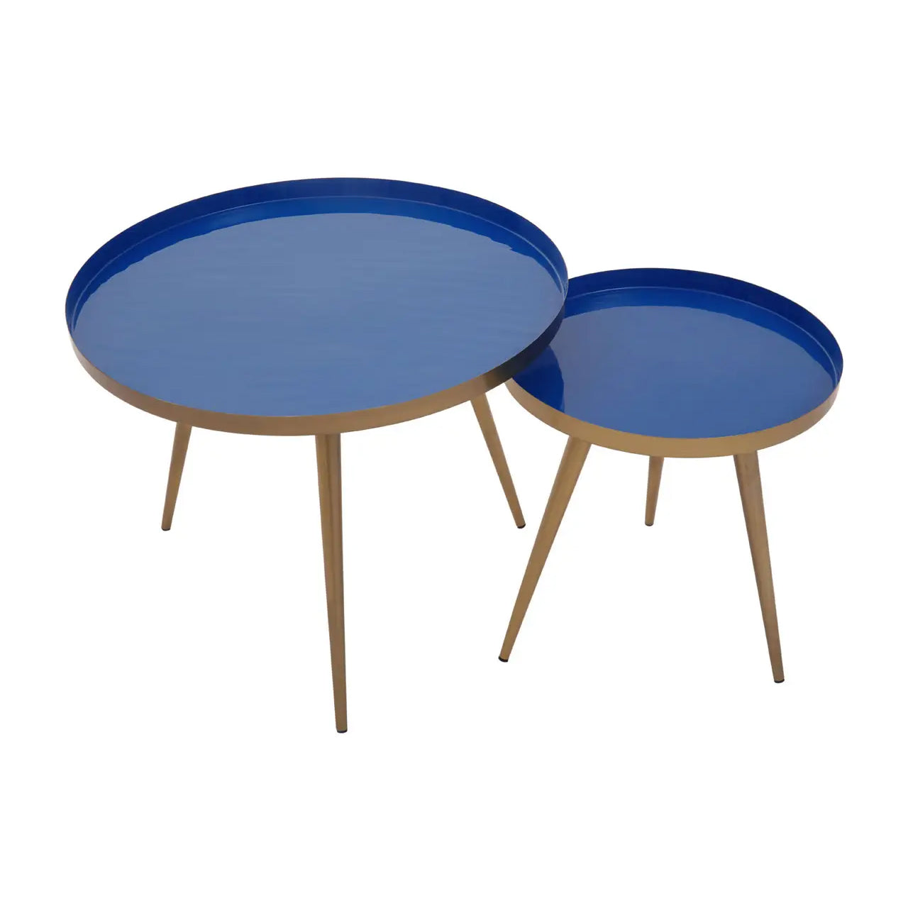 Amira Metal Nest Of 2 Tables In Blue Enamel