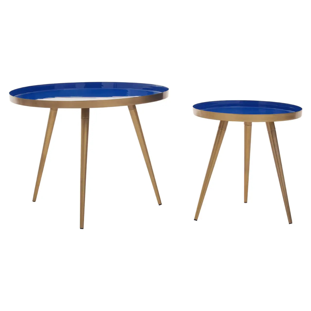 Amira Metal Nest Of 2 Tables In Blue Enamel