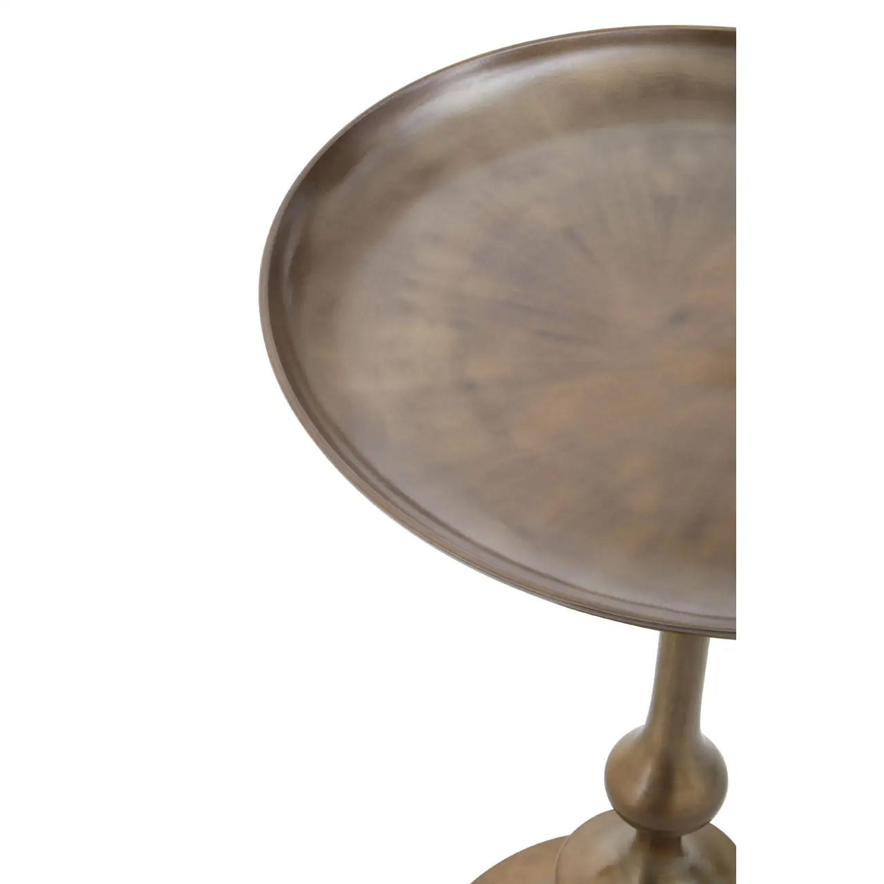 Pali Small Round Side Table In Antique Brass