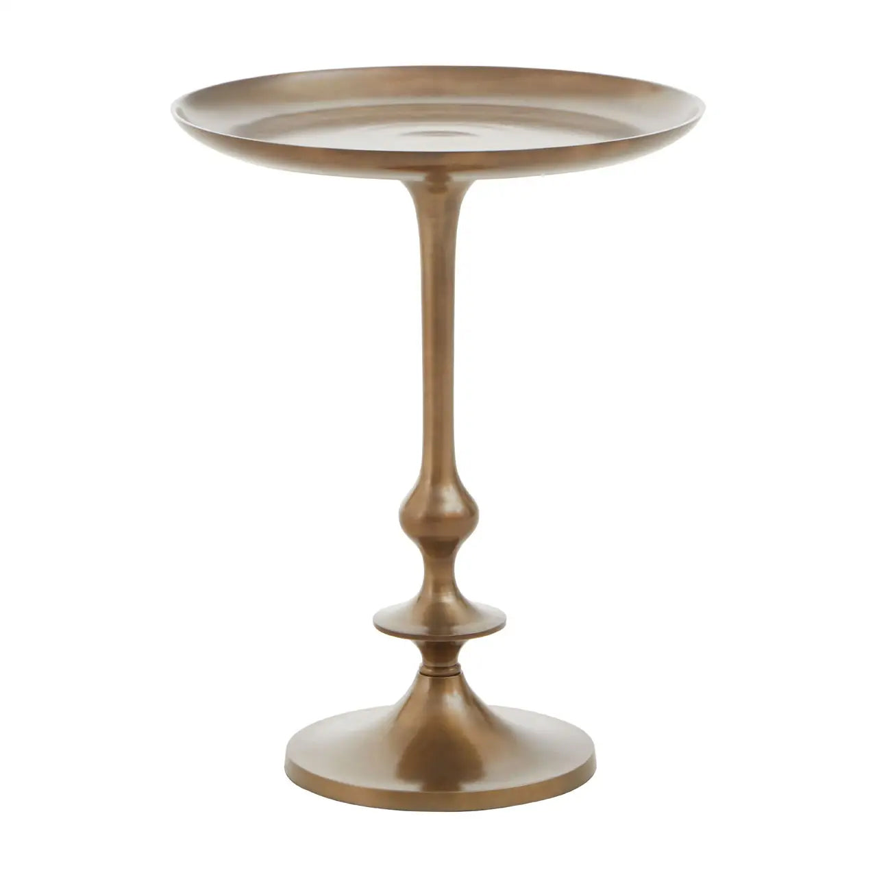 Pali Small Round Side Table In Antique Brass