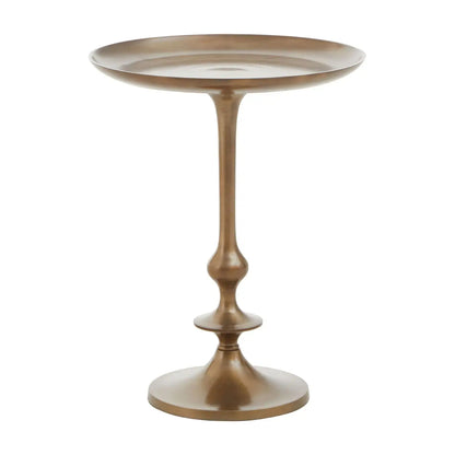 Pali Small Round Side Table In Antique Brass