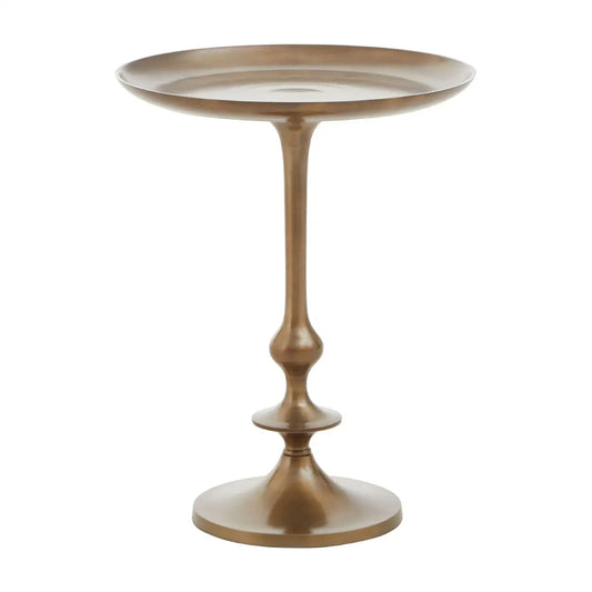 Pali Small Round Side Table In Antique Brass