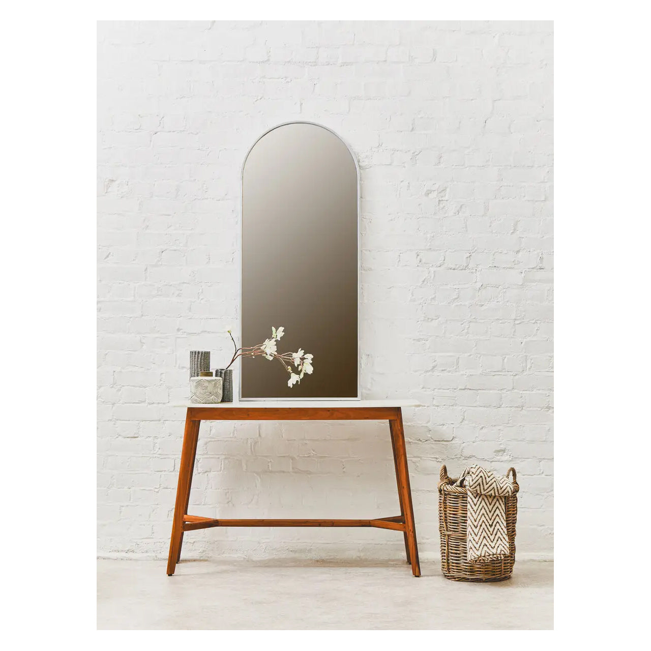 Myan Marble Top Console Table In White