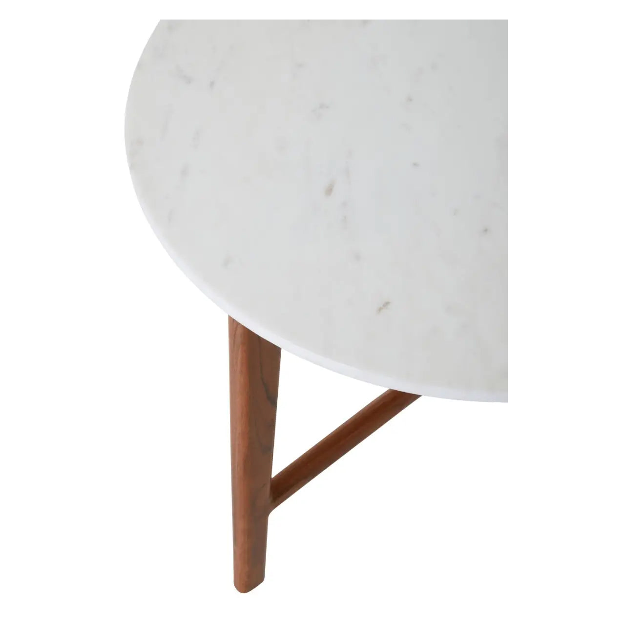 Myan Round Marble Top Side Table In White