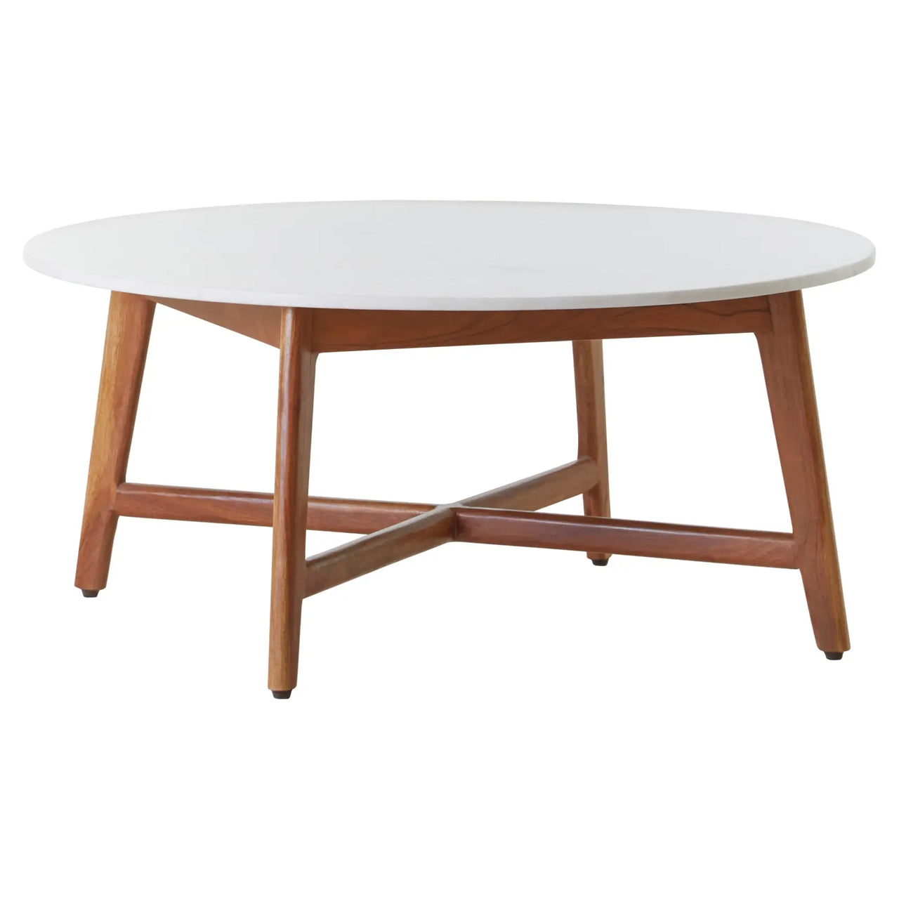 Myan Round Marble Top Coffee Table In White