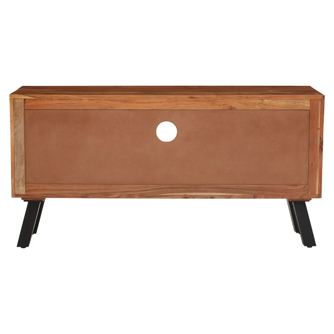 Nashik Acacia Wooden TV Stand With 3 Drawers In Natural