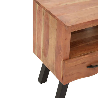 Nashik Acacia Wooden TV Stand With 3 Drawers In Natural
