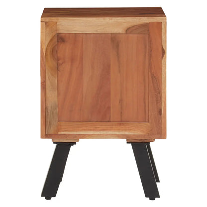 Nashik Acacia Wooden Side Table With 3 Drawers In Natural