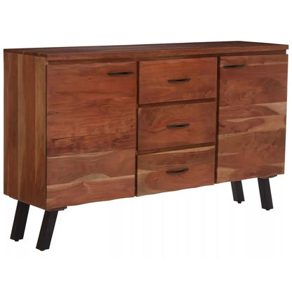 Nashik Acacia Wooden Sideboard With 2 Doors 3 Drawers In Natural