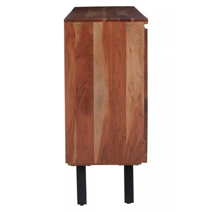 Nashik Acacia Wooden Sideboard With 2 Doors 3 Drawers In Natural