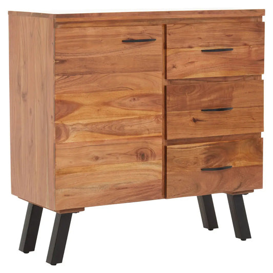 Nashik Acacia Wooden Sideboard With 1 Door 3 Drawers In Natural