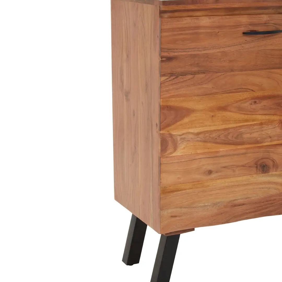 Nashik Acacia Wooden Sideboard With 1 Door 3 Drawers In Natural