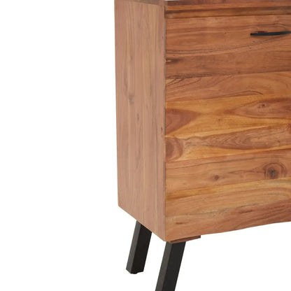 Nashik Acacia Wooden Sideboard With 1 Door 3 Drawers In Natural