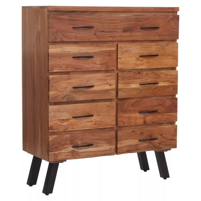 Nashik Acacia Wooden Chest of 9 Drawers In Natural