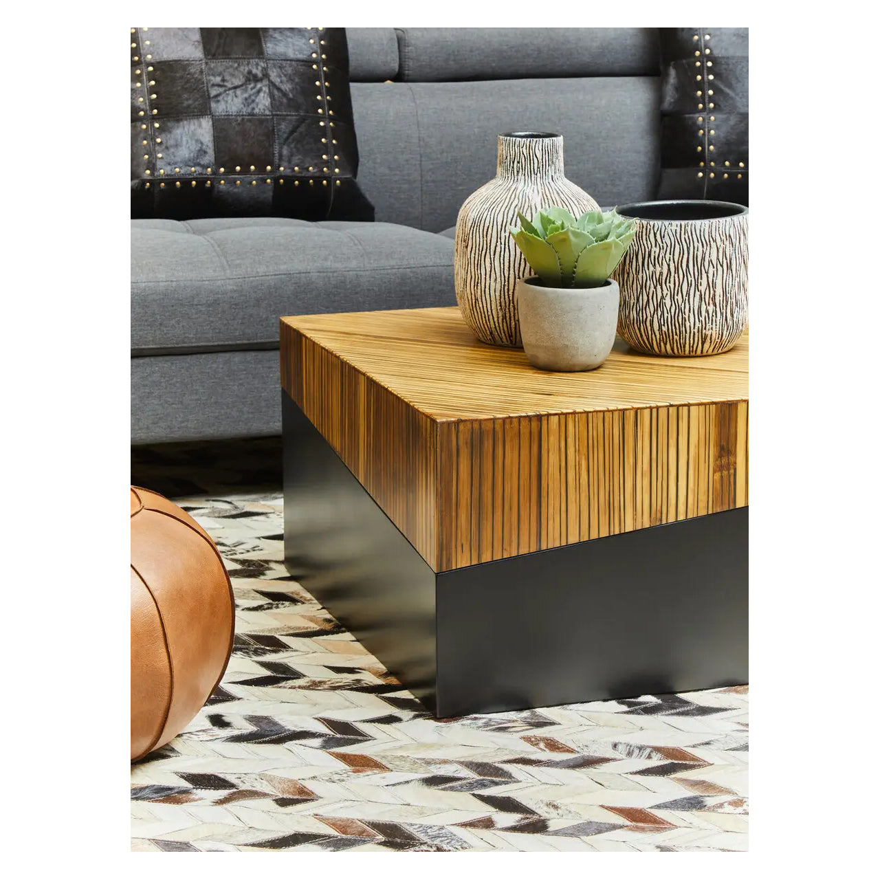 Gabor Square Bamboo Coffee Table In Natural