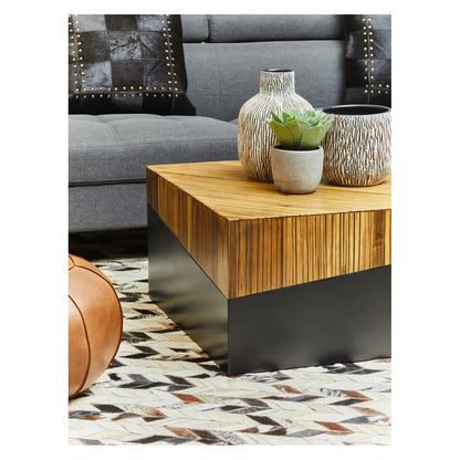 Gabor Square Bamboo Coffee Table In Natural