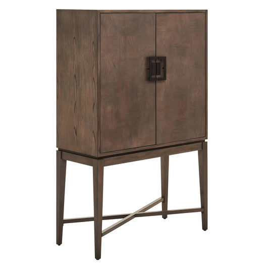 Dimaro Wooden Drinks Cabinet With 2 Doors In Antique Grey