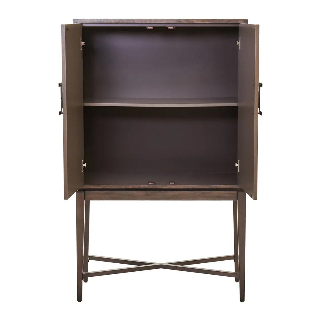 Dimaro Wooden Drinks Cabinet With 2 Doors In Antique Grey