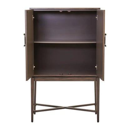 Dimaro Wooden Drinks Cabinet With 2 Doors In Antique Grey