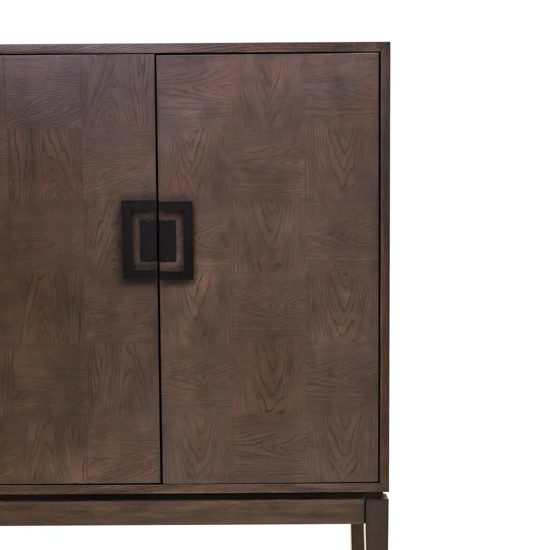Dimaro Wooden Drinks Cabinet With 2 Doors In Antique Grey