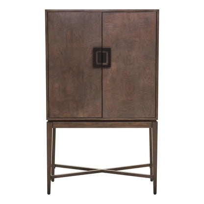 Dimaro Wooden Drinks Cabinet With 2 Doors In Antique Grey