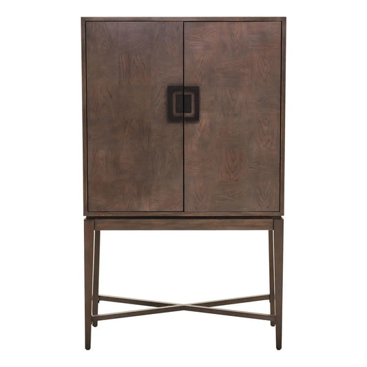 Dimaro Wooden Drinks Cabinet With 2 Doors In Antique Grey